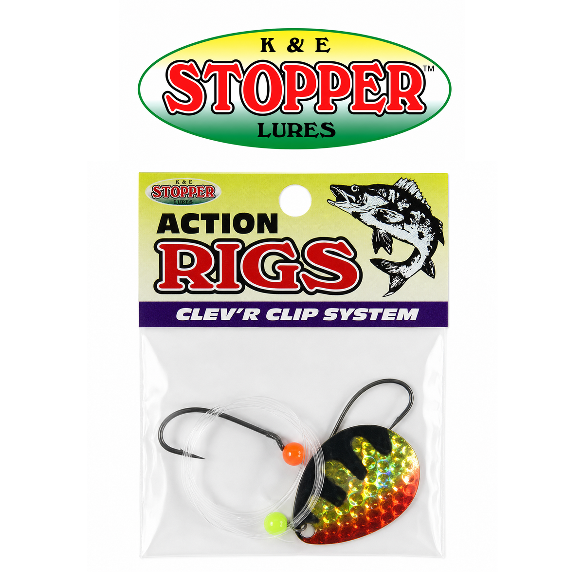 K&E Stopper Pro Flash Size 4 Fishing Stopper Pack