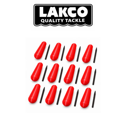 Lacko EZ-ON Slotted Styrofoam Fishing Bobber – Fluorescent Orange, 3 Sizes Available