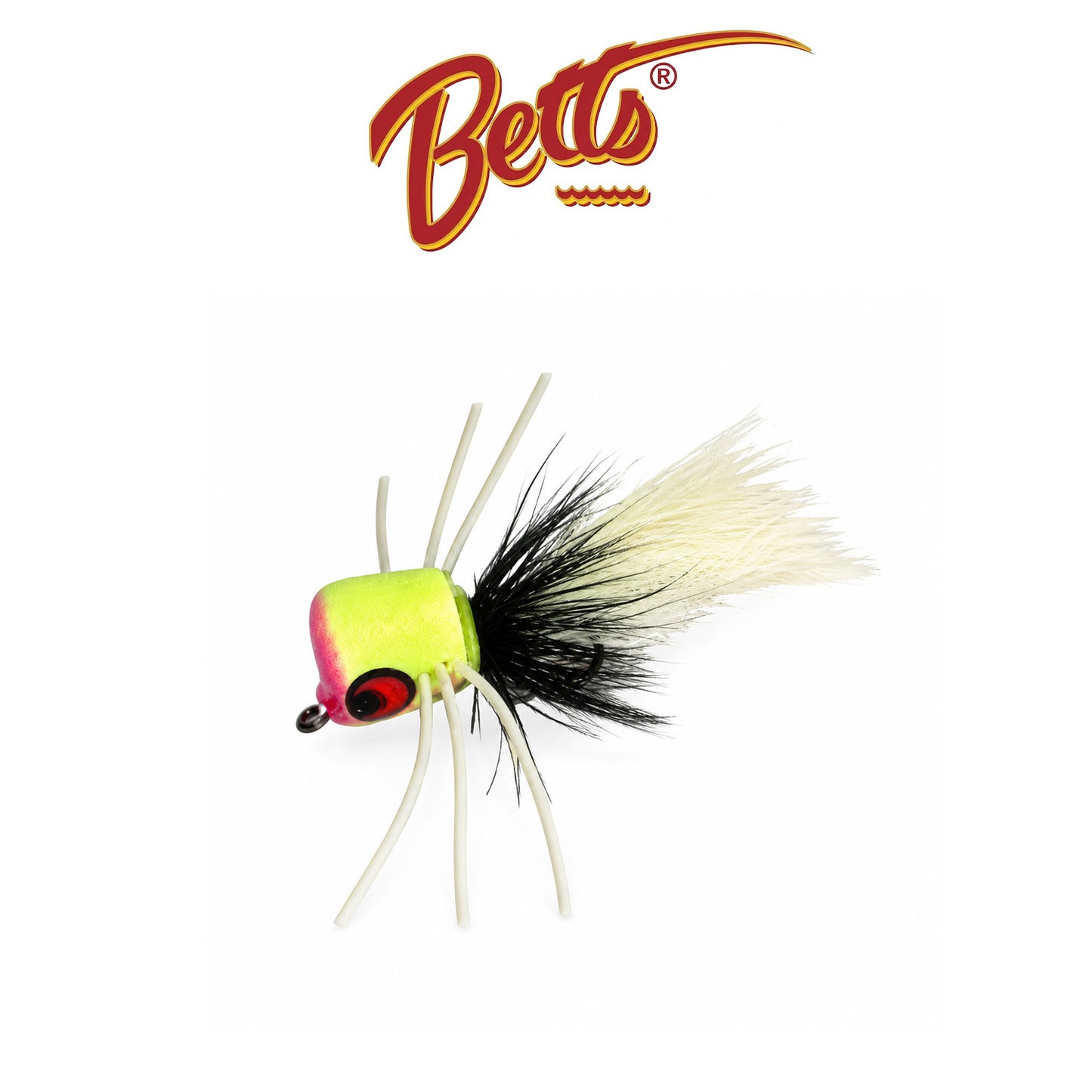 Betts Pop Hop Lumiglow Fly Fishing Popper Sizes 10 and  12 – White, Chartreuse and Glow