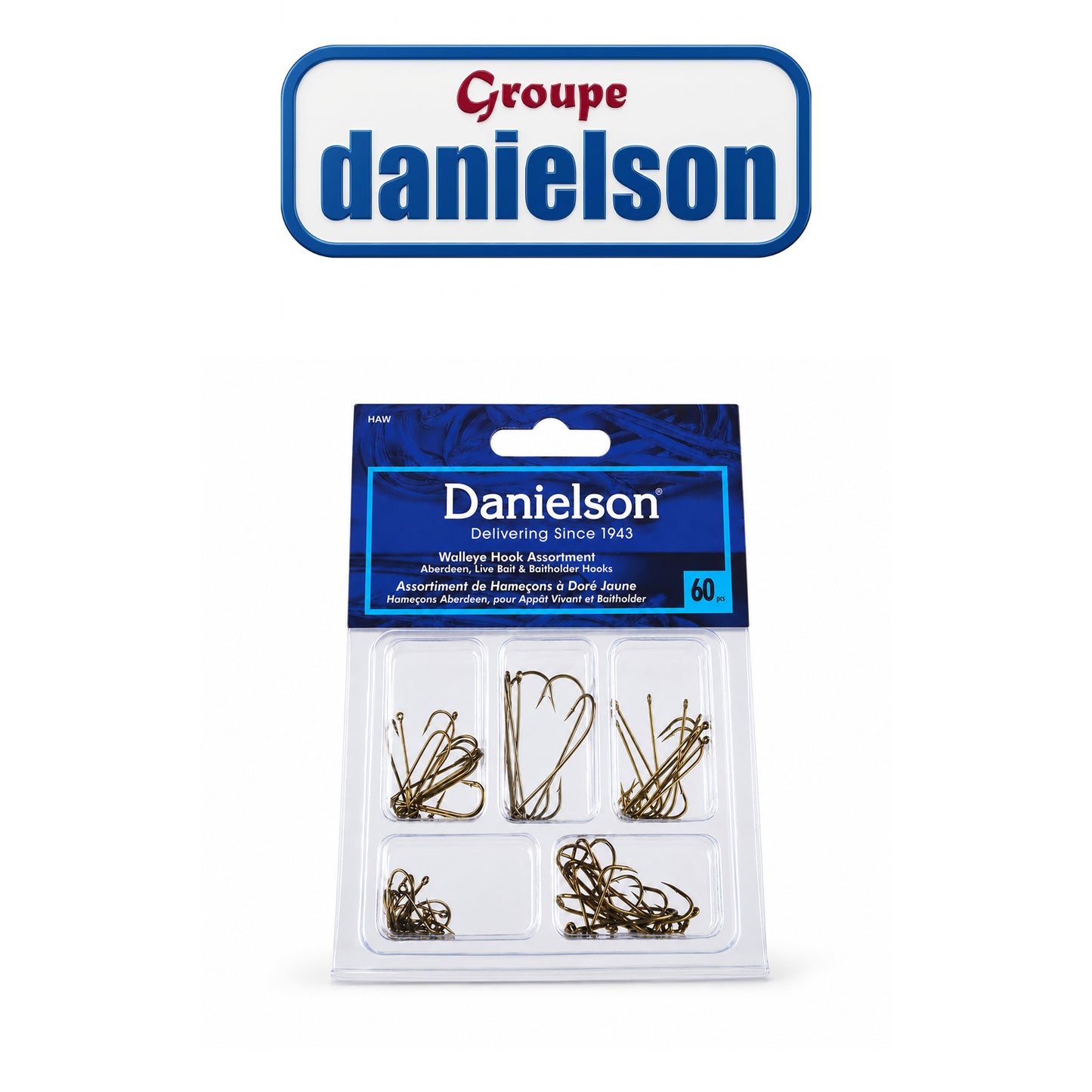 Danielson 60-Piece Assorted Panfish Hook Set