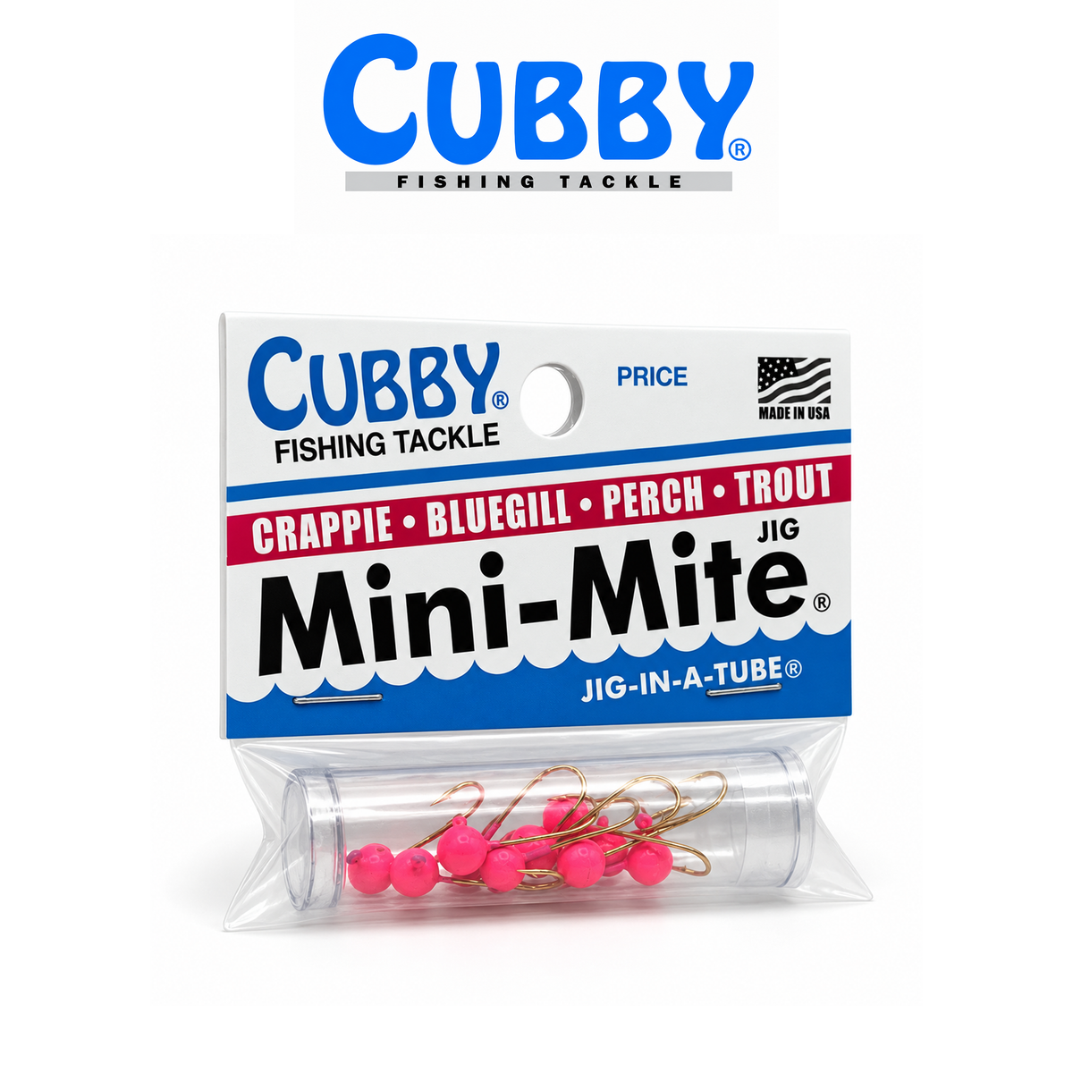 Cubby Round Jig in a Tube – 10-Piece Fishing Jig Set for Panfish, Crappie &amp; Ice Fishing
