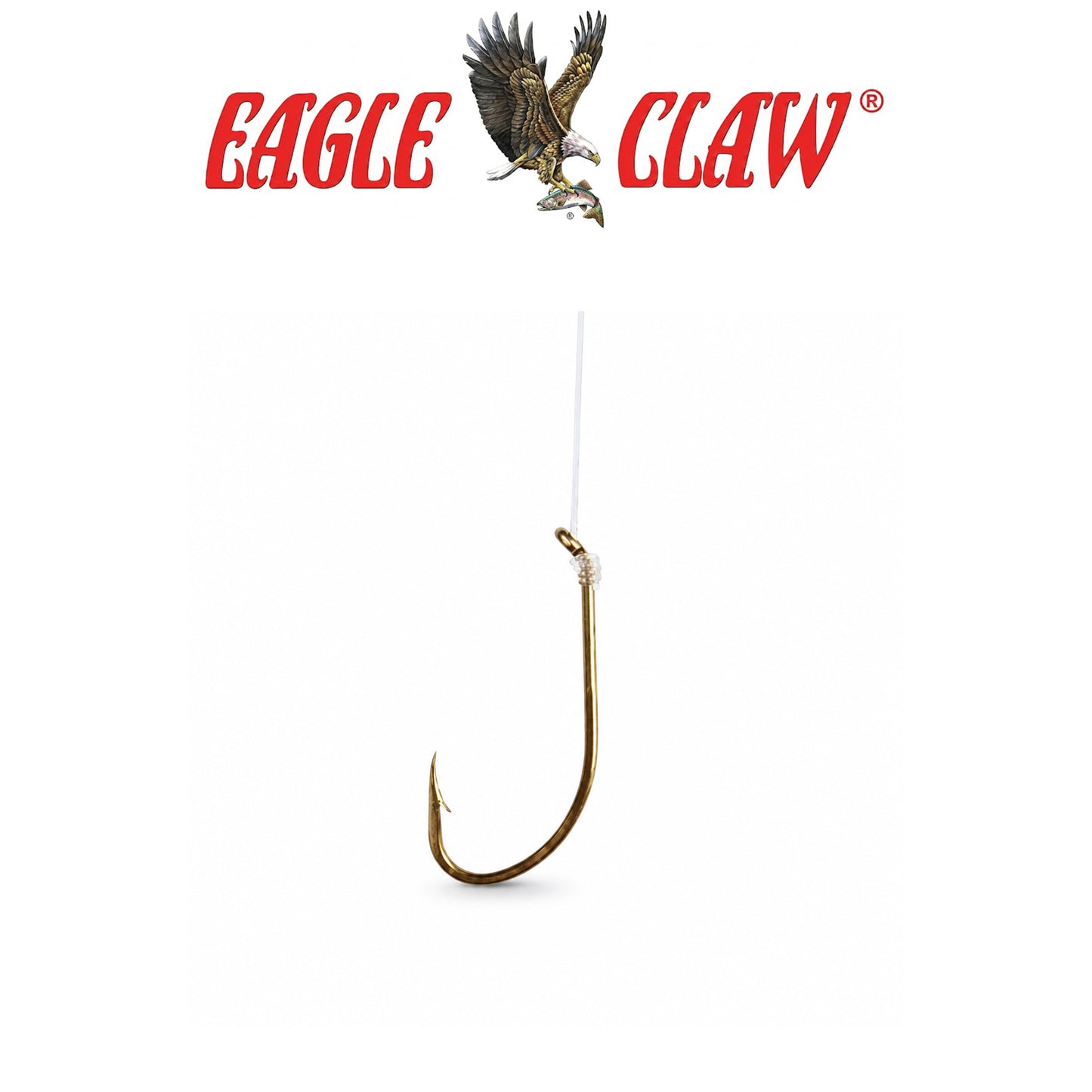 Eagle Claw Plain Shank Gold Fishing Hooks - 6 Pack