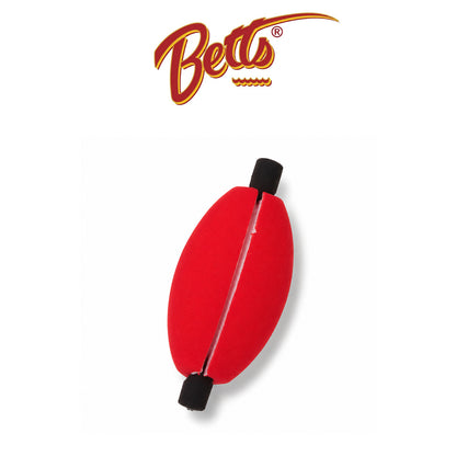 Betts Slotted Peg Oval 1.5" Red Fishing Floats 100 Pack