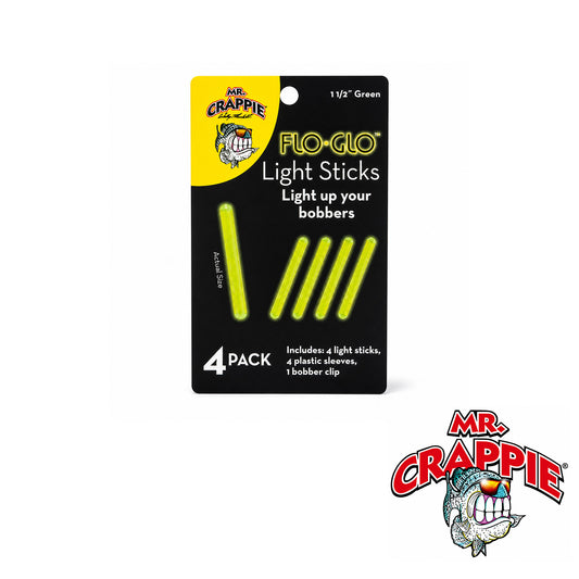Mr. Crappie Flo Glo Light Sticks for Bobbers – 1 1/2" Green 4pk