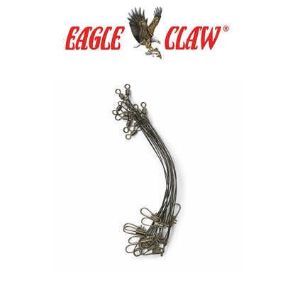 Eagle Claw BEL630BR Steel Fishing Leaders 6" 30 lb Bright Finish 12-Pack