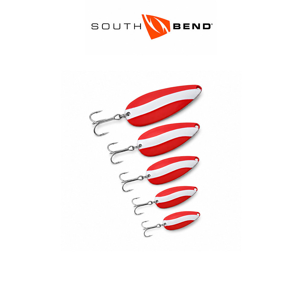 Red & White Fishing Spoons 5 Pack