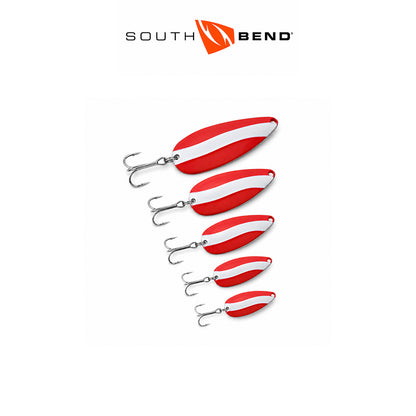 Red & White Fishing Spoons 5 Pack