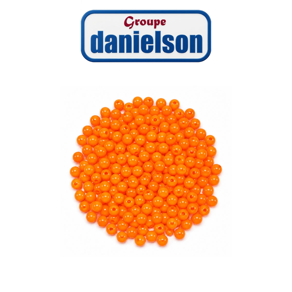 Danielson 8mm Round Beads – Fluor Orange, 35 Pieces/pack