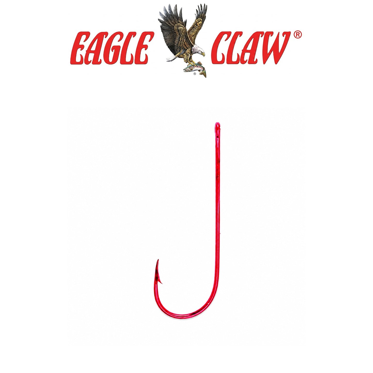 Eagle Claw Lazer Crappie Lightwire Non-Offset Red Fishing Hooks 5 Pack