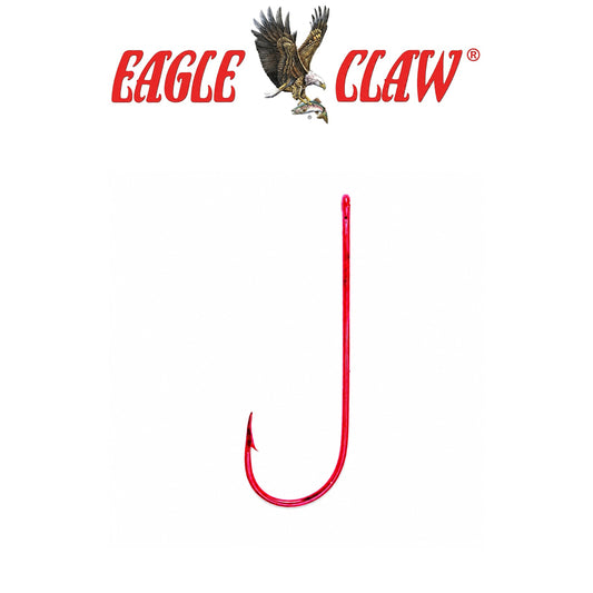Eagle Claw Lazer Crappie Lightwire Non-Offset Red Fishing Hooks 5 Pack