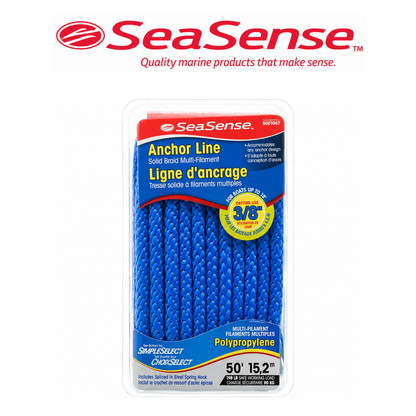 Anchor Line with Spring Hook – 3/8" x 50' Heavy-Duty Boat Anchor Rope