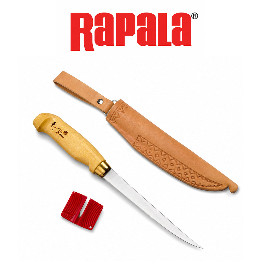 Rapala Fish 'N Fillet Knife with Wood Handle and Sheath