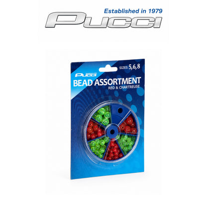 Pucci Bead Assortment Dial Box – Sizes 5, 6 & 8 | Red & Chartreuse