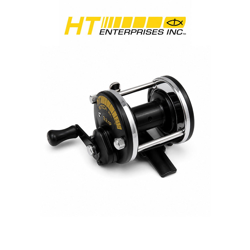 HT Deluxe Mini Bait Cast Reel with Drag – Black Body, Ambidextrous, 4.0:1 Gear Ratio, Aluminum
