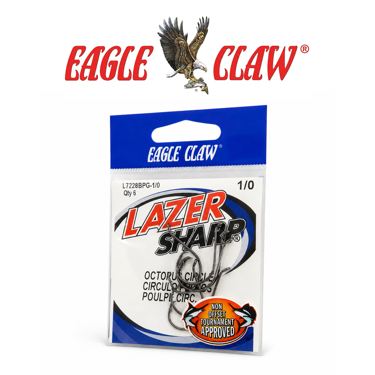 Eagle Claw Octopus Circle Fishing Hooks 5-Pack