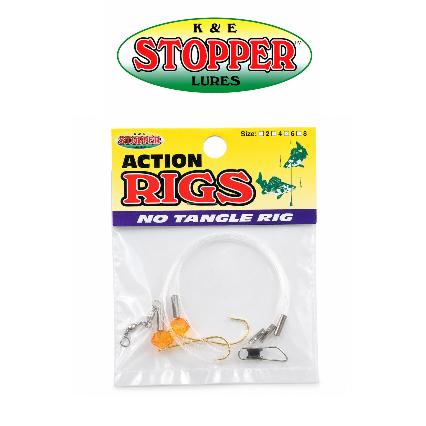 k&E Perch & Crappie Rig Assorted Fishing Rig with Hooks, Beads & Small Lures