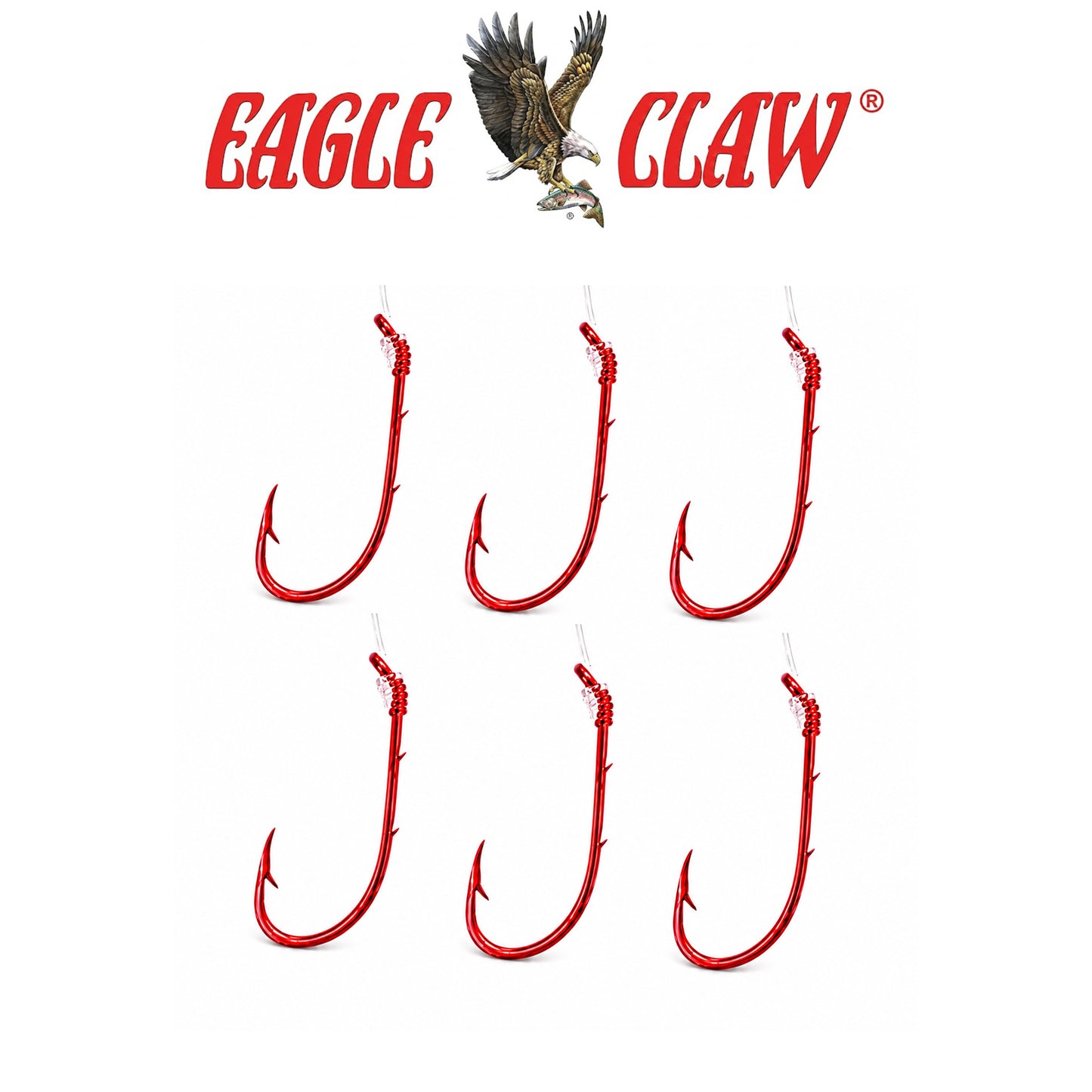 Eagle Claw Baitholder Snell Fishing Hook – 6 Pack