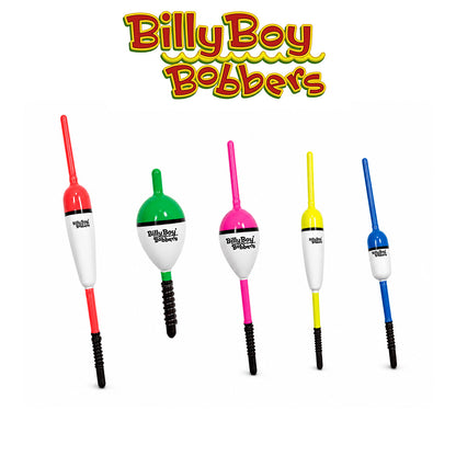 Billy Boy Bobbers Balsa Spring Unweighted Pencil Bobbers 3/8" Assorted Brite 18-Pack
