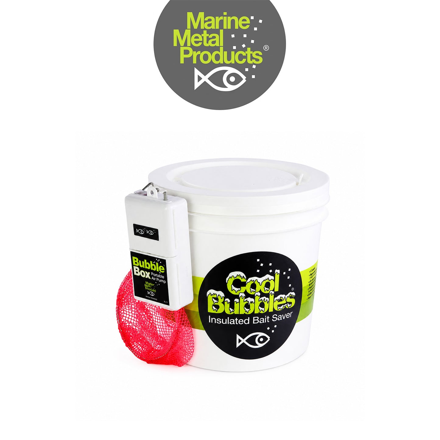 Marine Metal Cool Bubbles 8 Qt Insulated Live Bait Bucket with B-11 Aerator Pump