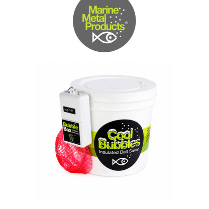Marine Metal Cool Bubbles 8 Qt Insulated Live Bait Bucket with B-11 Aerator Pump