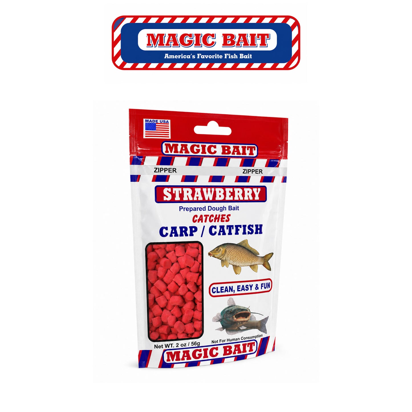 Magic Bait Strawberry Prepared Catfish Bait