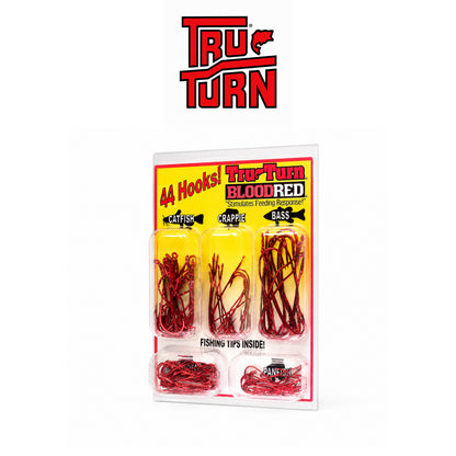 Tru Turn Blood Red 44-Piece Fishing Hook Kit