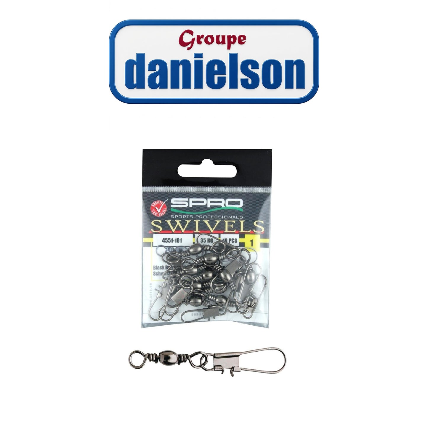 Danielson Snaps & Swivels Brass/Black Sizes 3–14