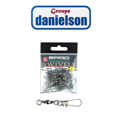 Danielson Snaps & Swivels Brass/Black Sizes 3–14