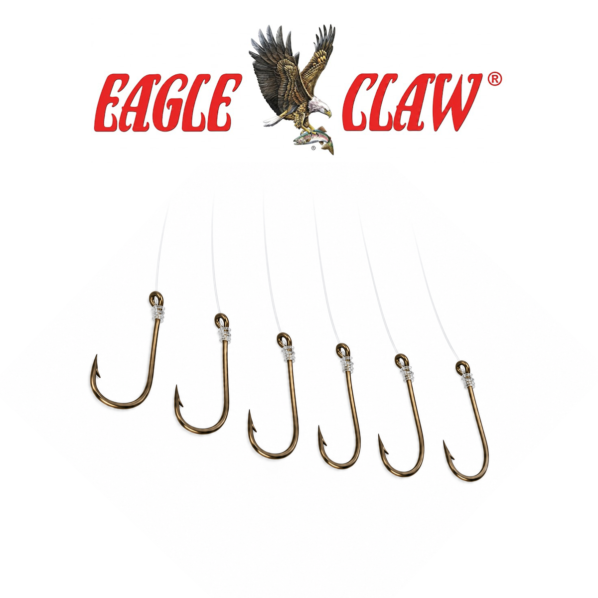 Eagle Claw Plain Shank Bronze Fishing Hooks – 6 Pack