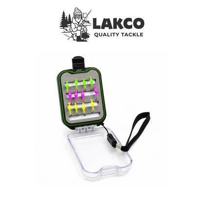 Lakco Waterproof Foam Slat Tackle Box with Lanyard