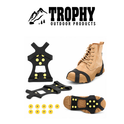 Fishin' Pro Durable Ice Grips for Ice Fishing & Winter Outdoor Activities