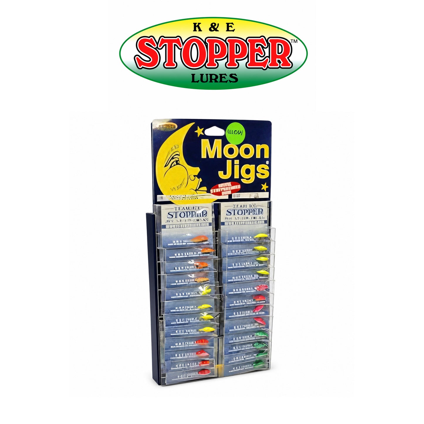 K&E Moon Glitter Assorted Ice Jig Pack – 24-Pack Durable Metal Fishing Jigs