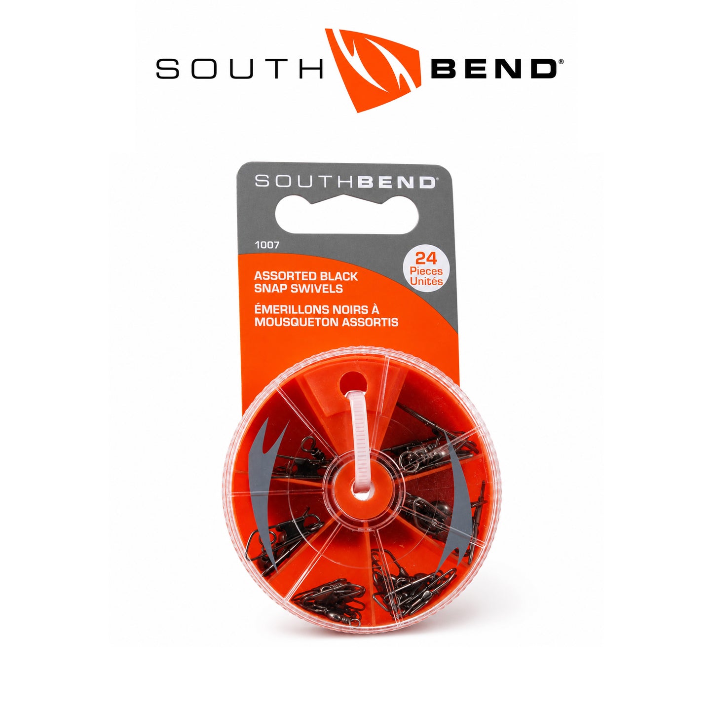 South Bend Black Snap Swivels Assortment with Dial Box