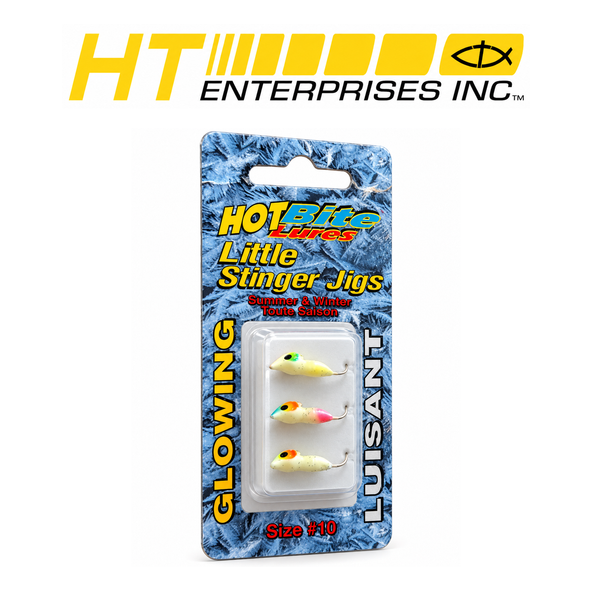 Hot Bite Lures Glowing Ice Mite Micro Jigs – Glow-in-the-Dark Ice Fishing Lures for Panfish