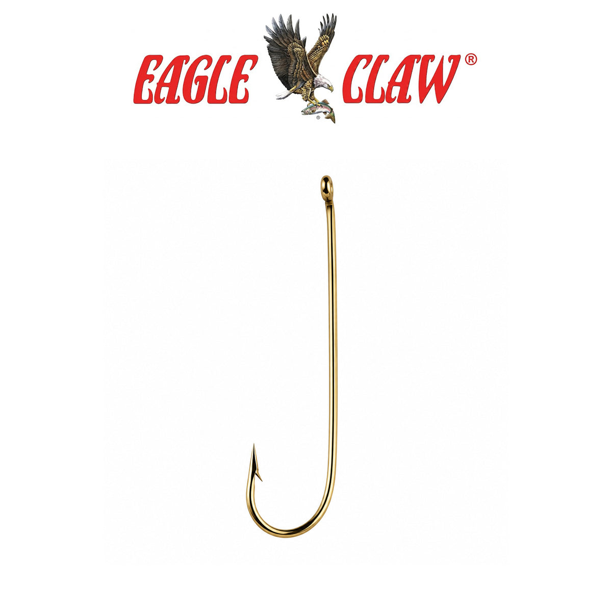 Eagle Claw 2X Long Offset Fishing Hooks – 100 Count per Box
