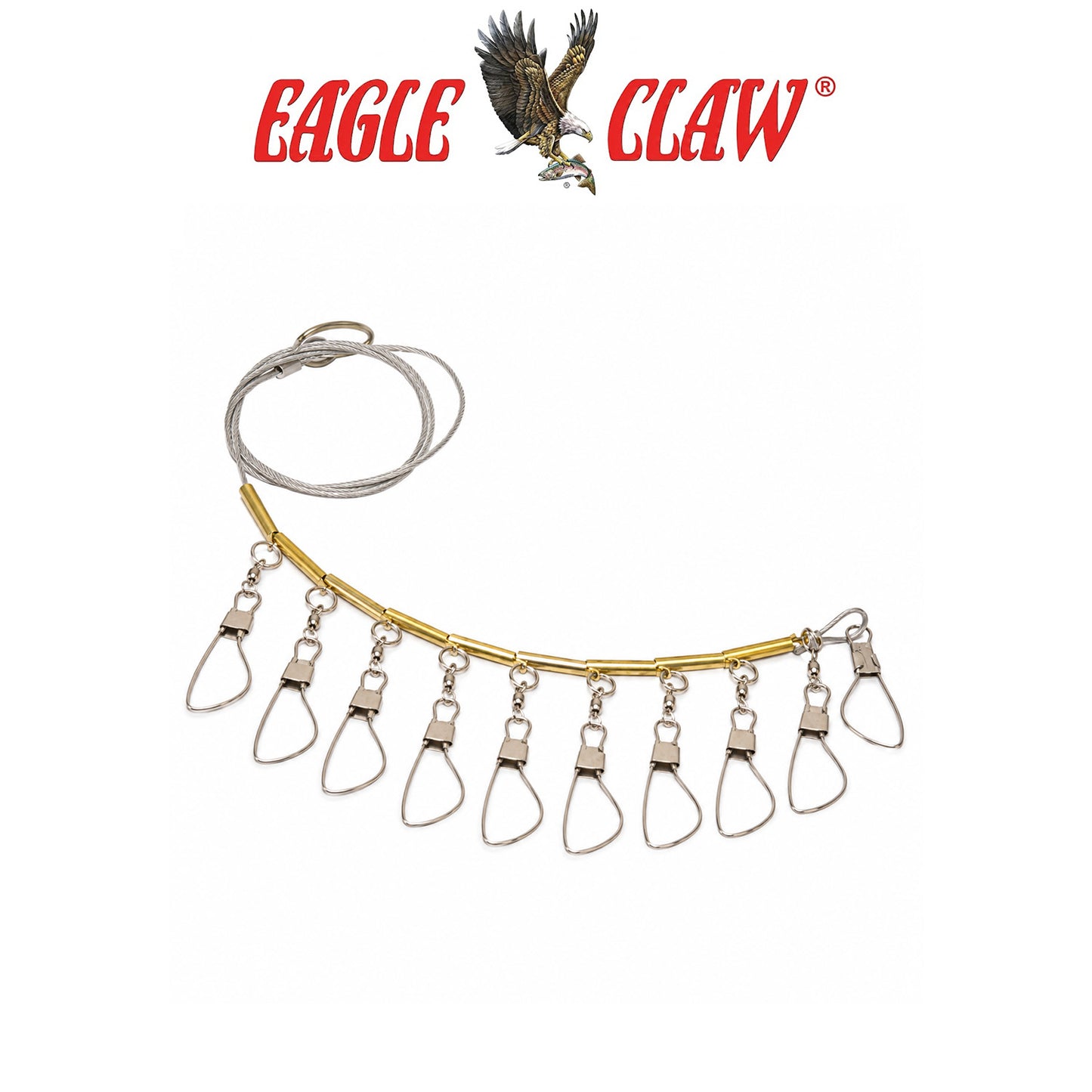 Eagle Claw 70" Heavy Duty Cable Fish Stringer Peg Board Display