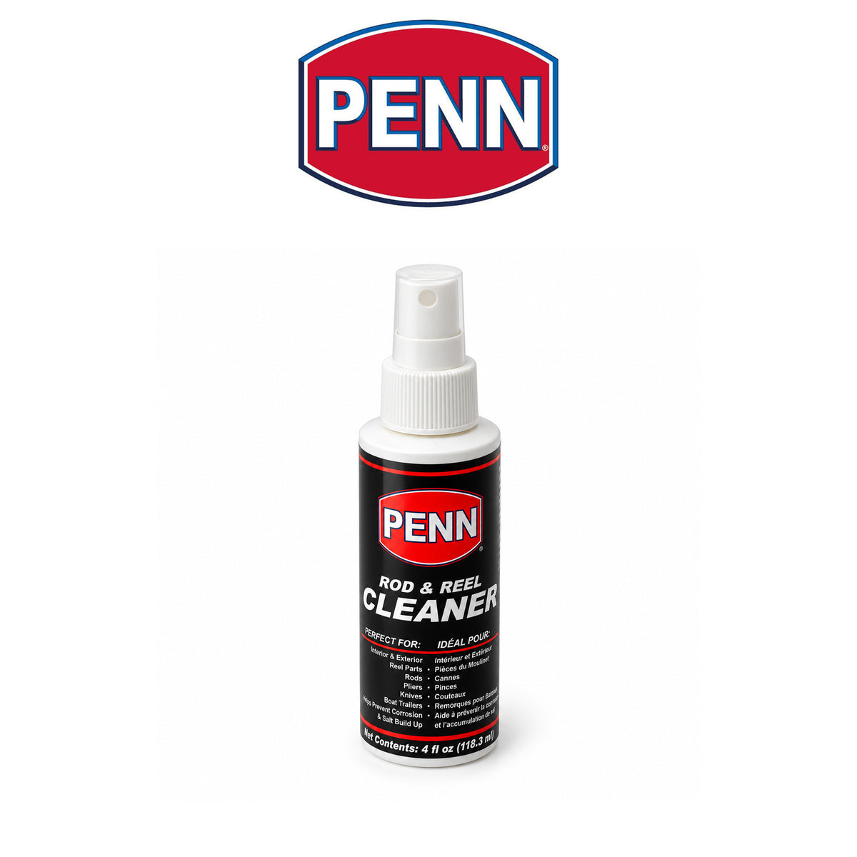 PENN Rod & Reel Cleaner 4 oz – Fishing Equipment Cleaning & Maintenance Spray