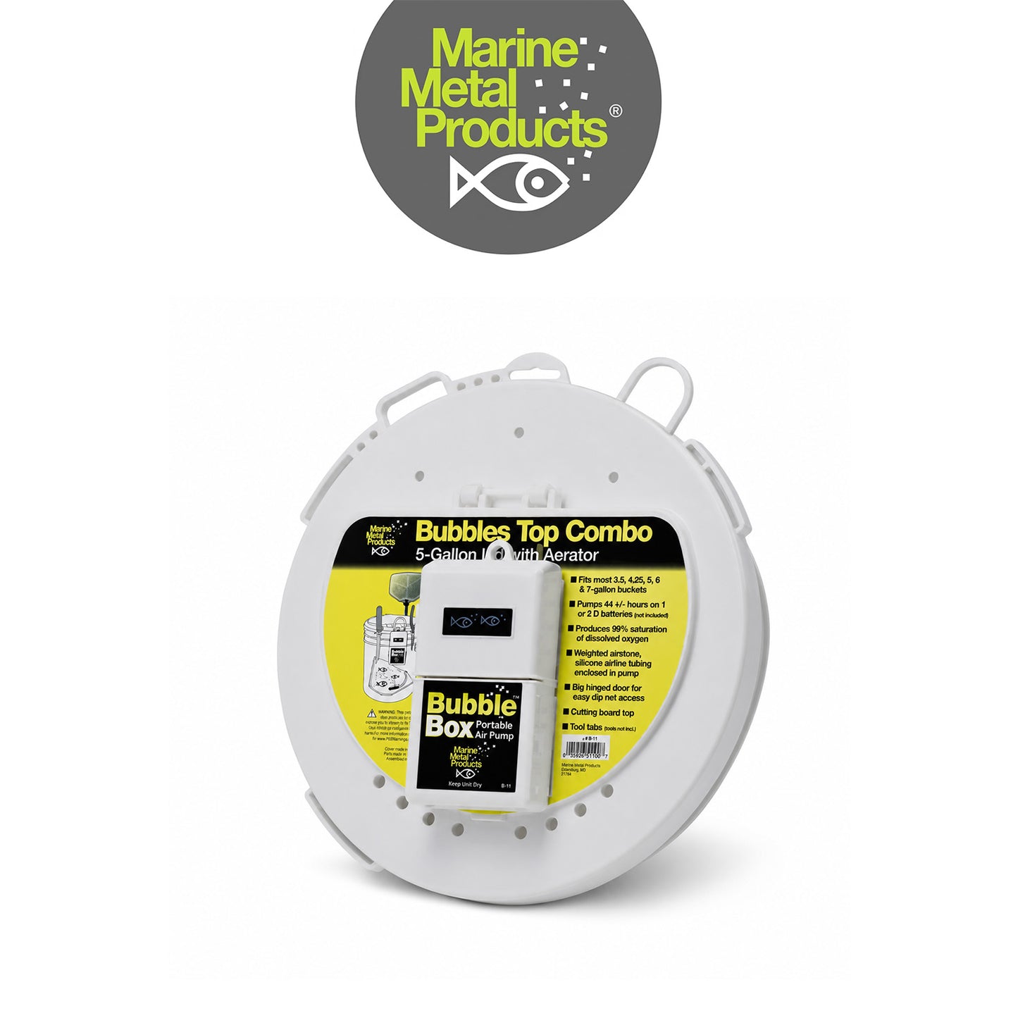 Marine Metal Universal 5 Gallon Bucket Lid with B-11 Aerator