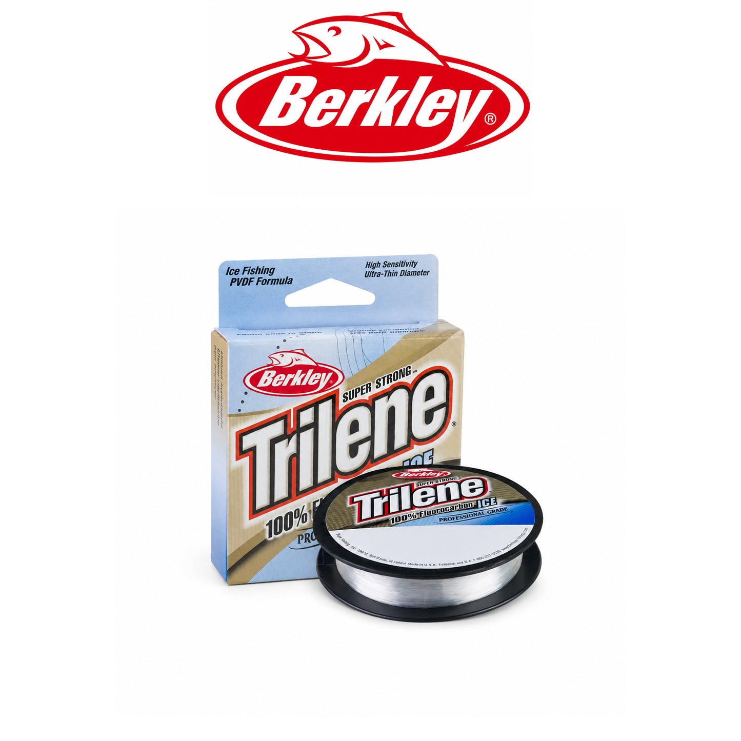 Berkley Trilene 100% Fluorocarbon Ice Fishing Line Clear Pony Spool