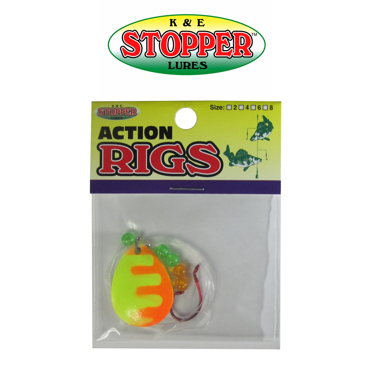 K&E Tiger Rig Size 4 with Hooks and Beads