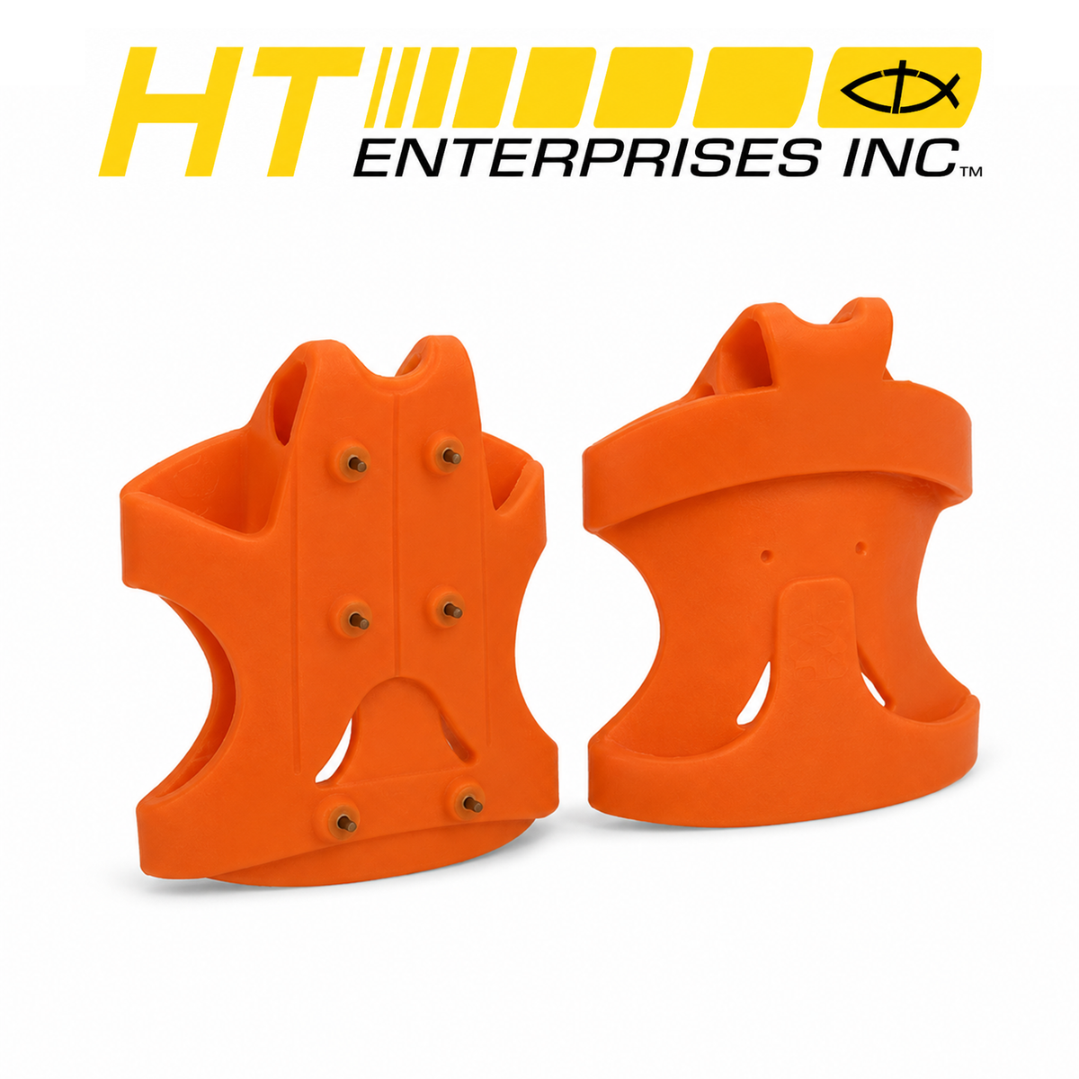 HT Enterprises Sure Grip Safety Stud Style Ice Cleats Safety Orange Extra Large