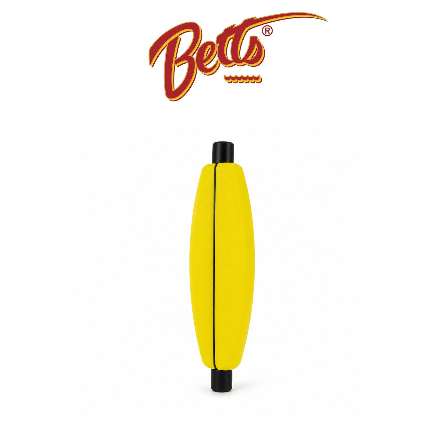 Betts 2" Yellow Slotted Peg Oval Floats – 100 Pack