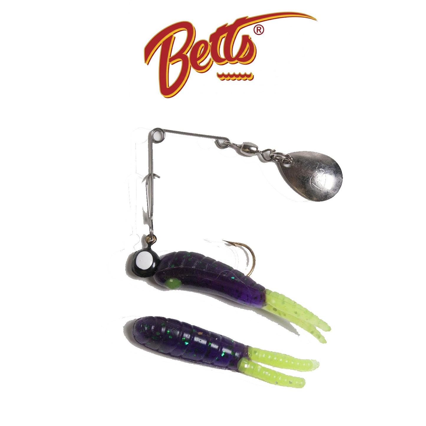 Betts Spin Split Tail Lure 12/Card – Multiple Colors, Assorted Sizes