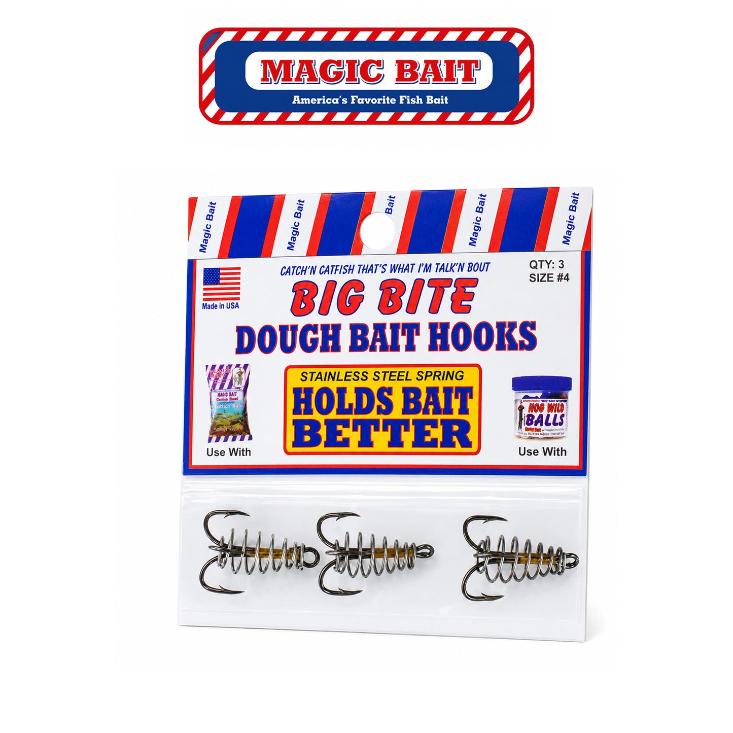 Magic Bait Trbl Spring Size #4 Metallic Treble Spring Hook