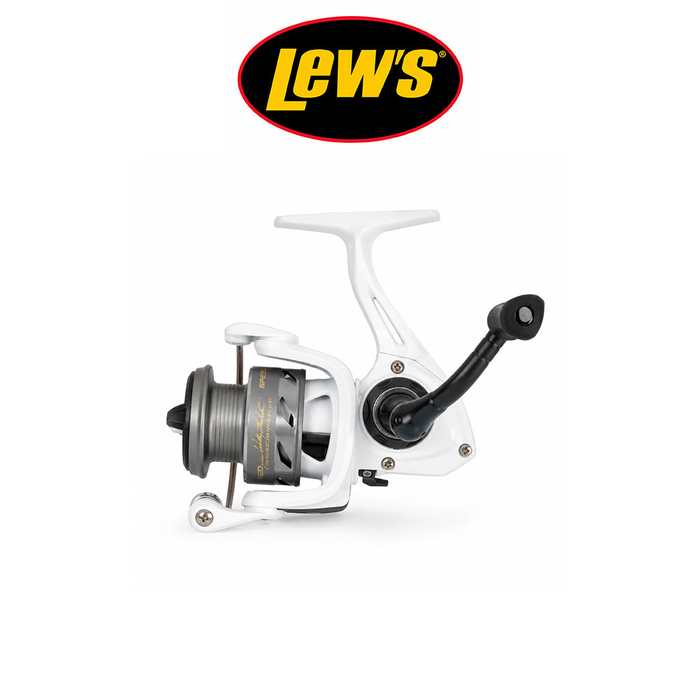 Lew’s Wally Marshall Reel G2 Spinning Reel White/Silver 75 & 100 Size , 5.0:1 Gear Ratio,Max Drag 6.6 lb