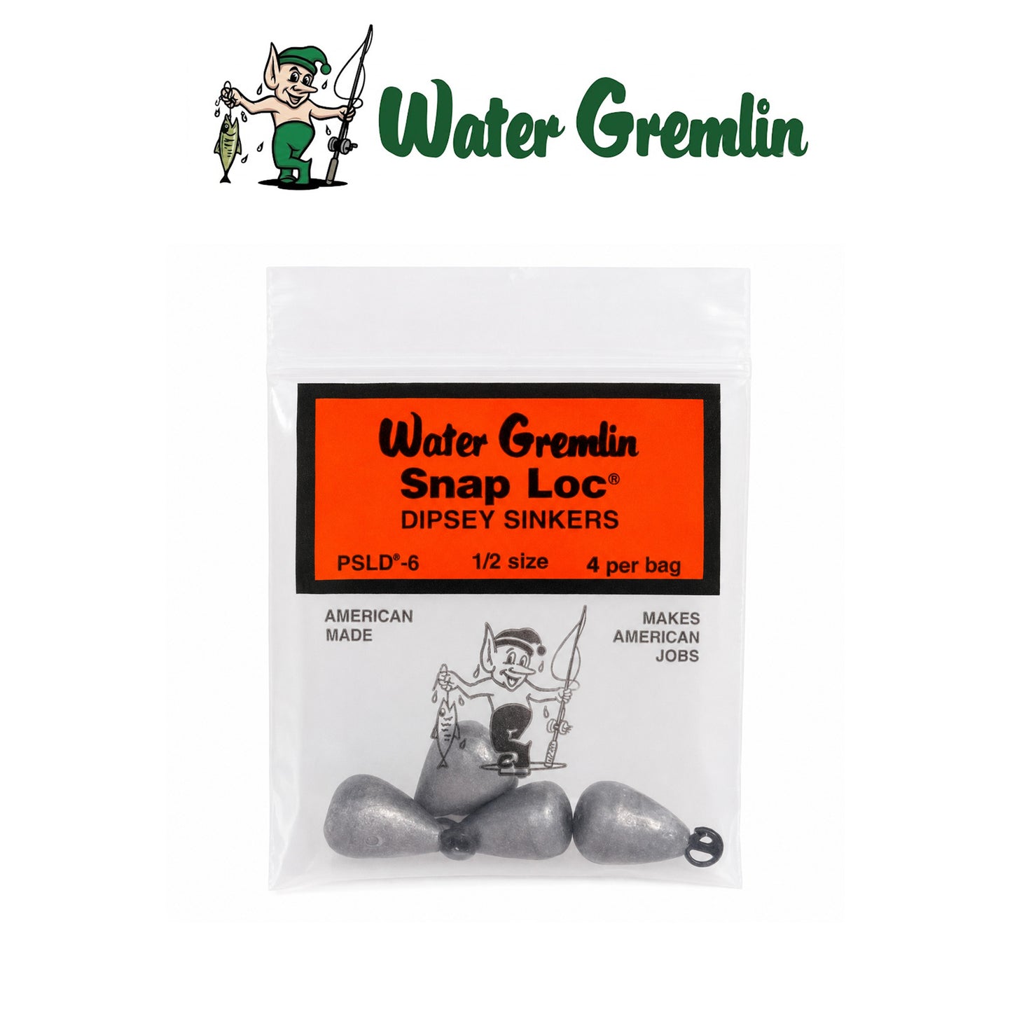 Water Gremlin Snap Loc Dipsey Sinkers for Crappie, Panfish & Freshwater Fishing