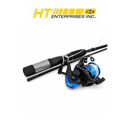 HT Lazer Genesis 6'6" 2-Piece Spinning Combo Rod, 2BB Reel, Blue