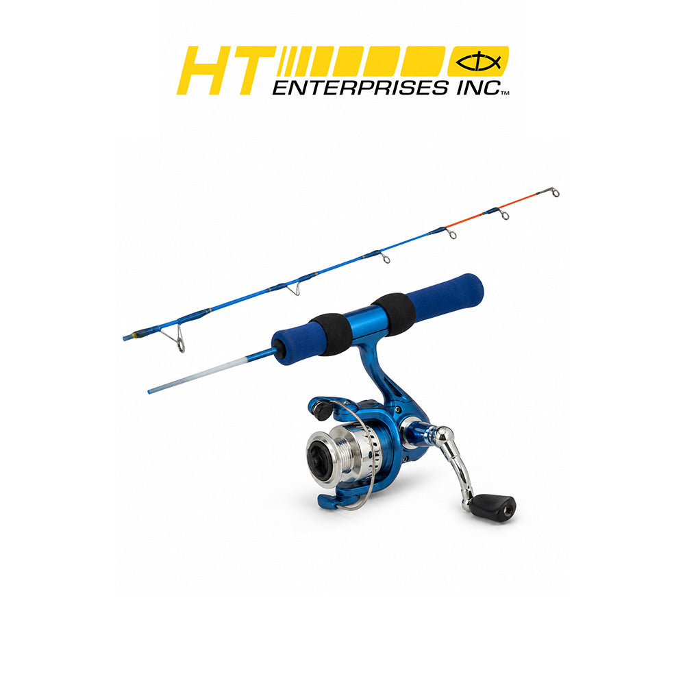 HT Ice Blue 24" Ultralight Ice Fishing Rod and 2BB Reel Combo