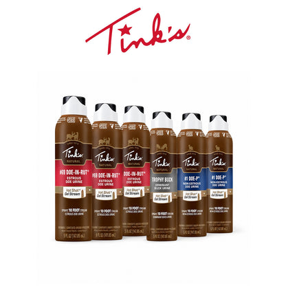 Tink’s Hot Shot Spray Mist All Season #69 Doe-P Trophy Buck Scent – 60 Cans
