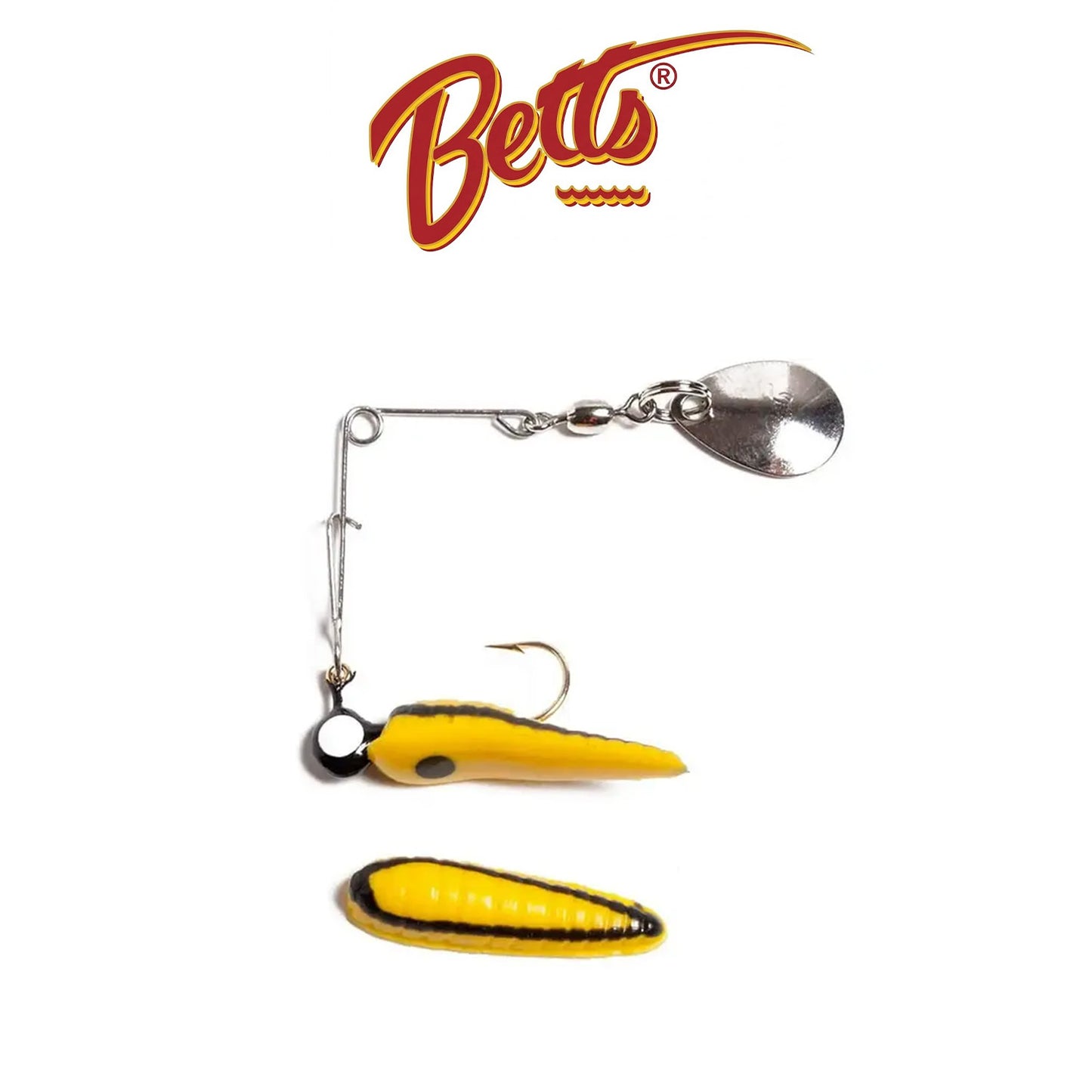 Betts Spin Split Tail Lure 12/Card – Multiple Colors, Assorted Sizes